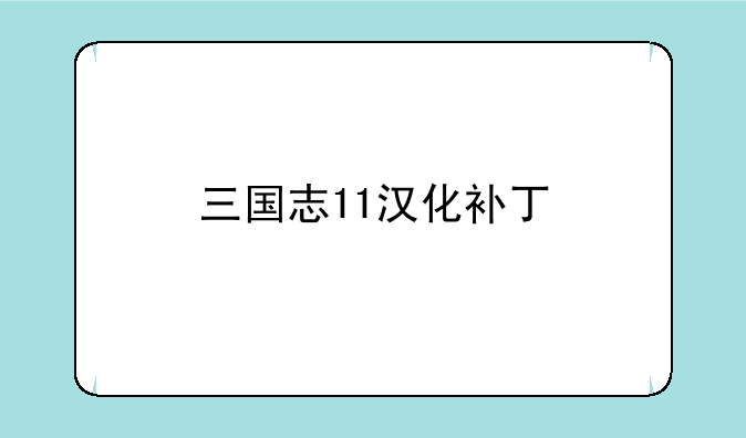 三国志11汉化补丁