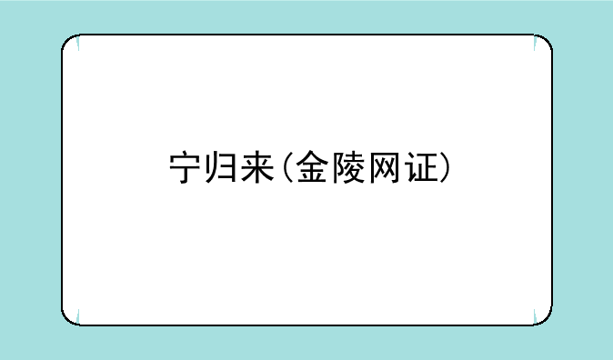 宁归来(金陵网证)