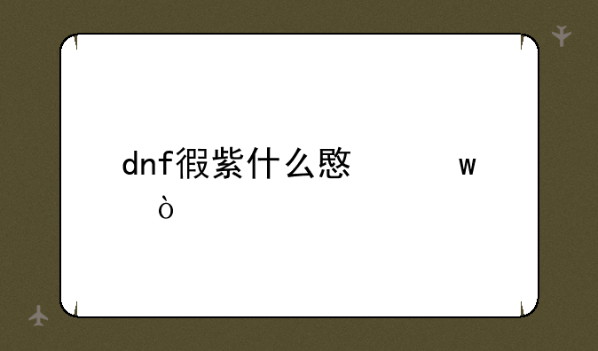 dnf徦紫什么意思？