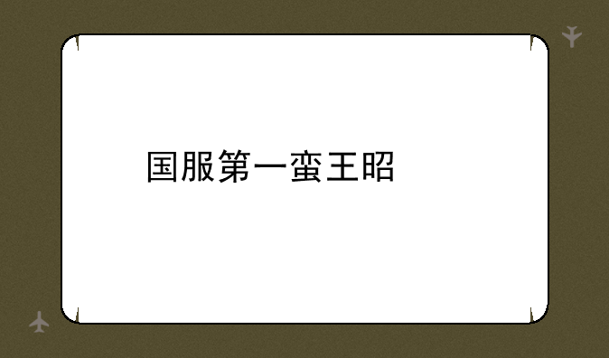 国服第一蛮王是谁