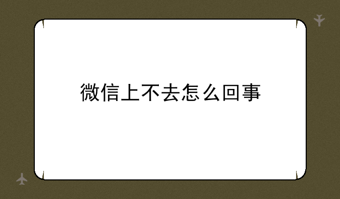 微信上不去怎么回事