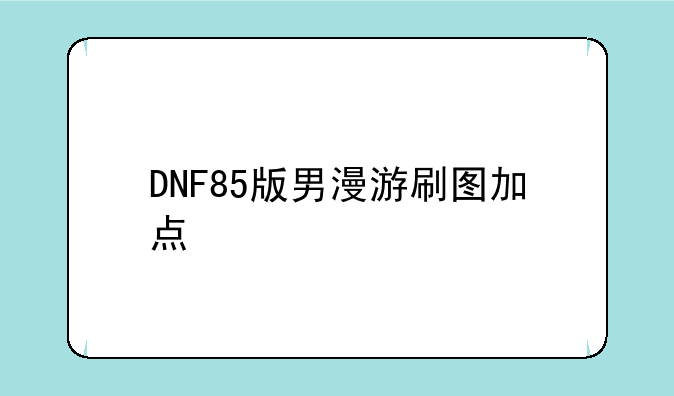 DNF85版男漫游刷图加点