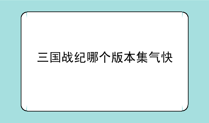 三国战纪哪个版本集气快