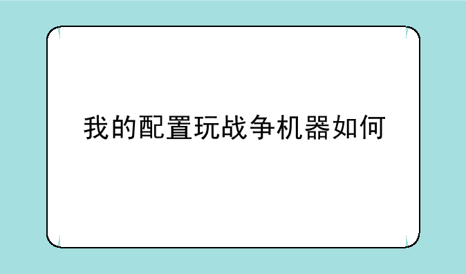 我的配置玩战争机器如何