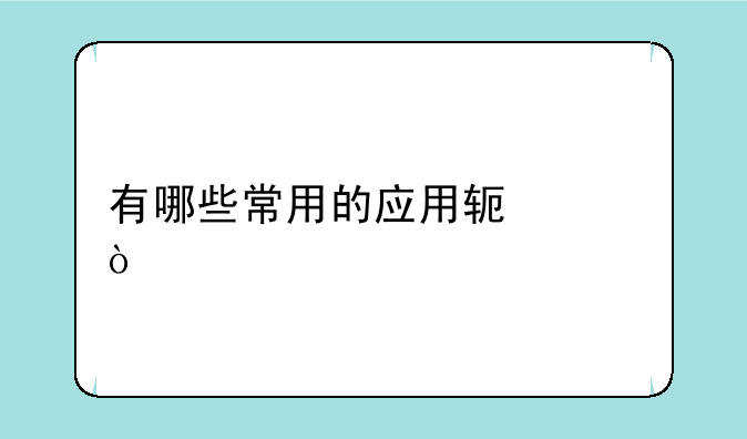 有哪些常用的应用软件？
