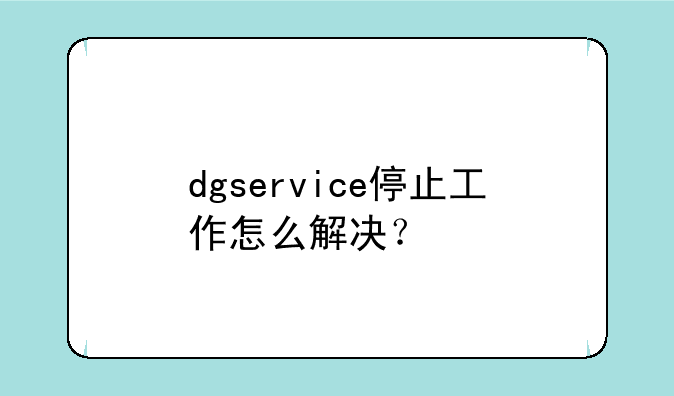 dgservice停止工作怎么解决？