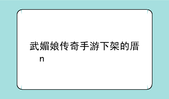 武媚娘传奇手游下架的原因