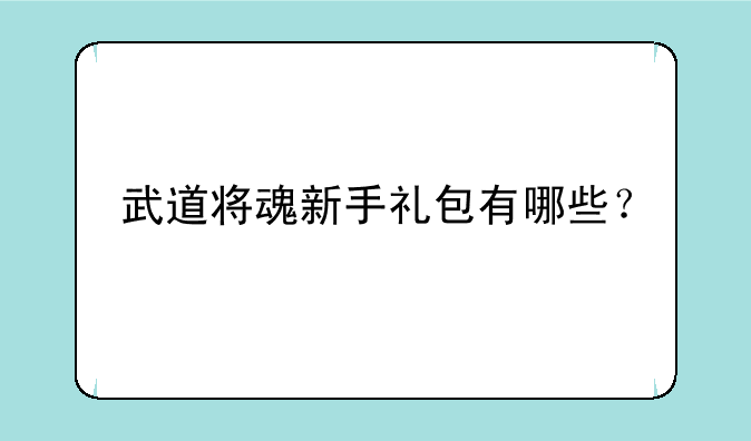 武道将魂新手礼包有哪些？