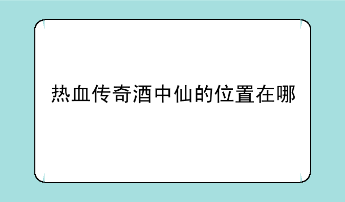 热血传奇酒中仙的位置在哪