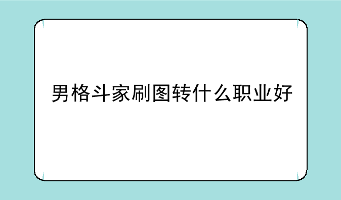 男格斗家刷图转什么职业好