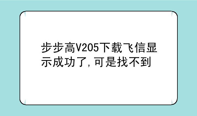 步步高V205下载飞信显示成功了,可是找不到