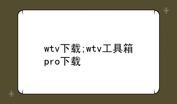 wtv下载;wtv工具箱pro下载