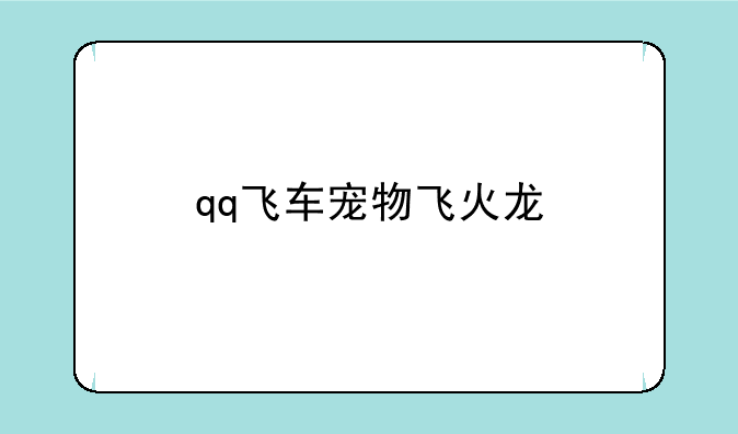 qq飞车宠物飞火龙