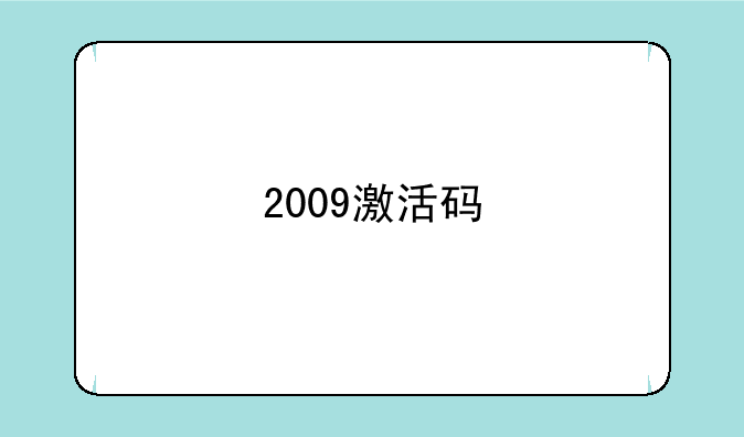 2009激活码