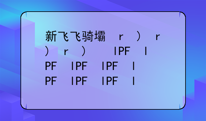 新飞飞骑士加点